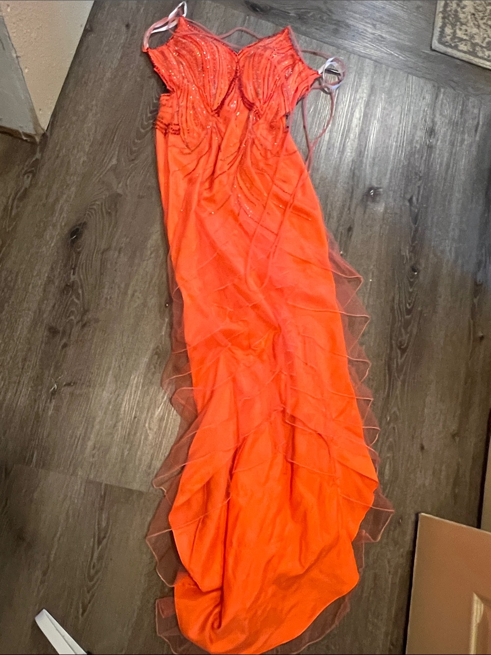Milano Bright Orange Satin Dress